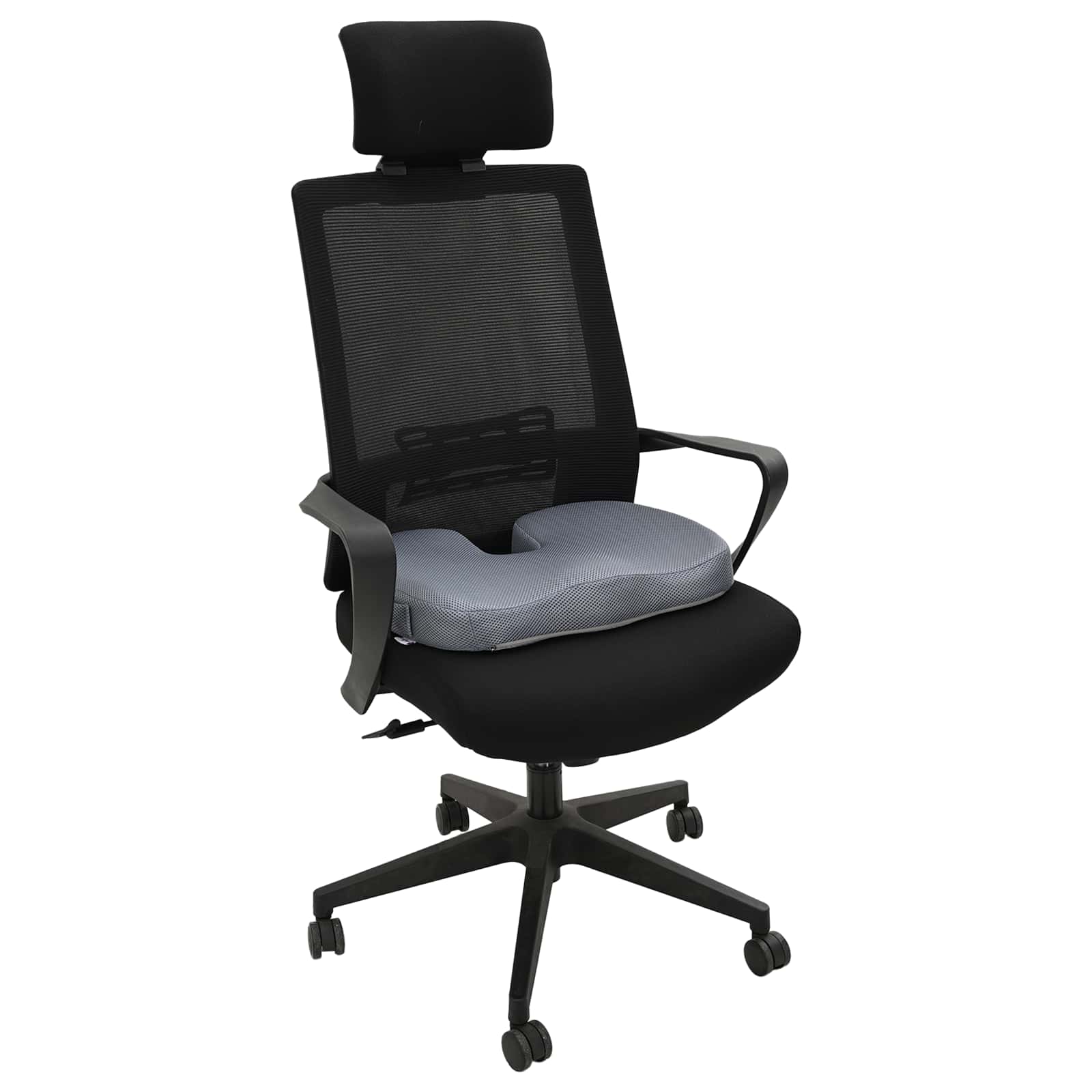 Vidaxl zitkussen met kussen grijs 47 x 37 x 8 cm met gaasdoek