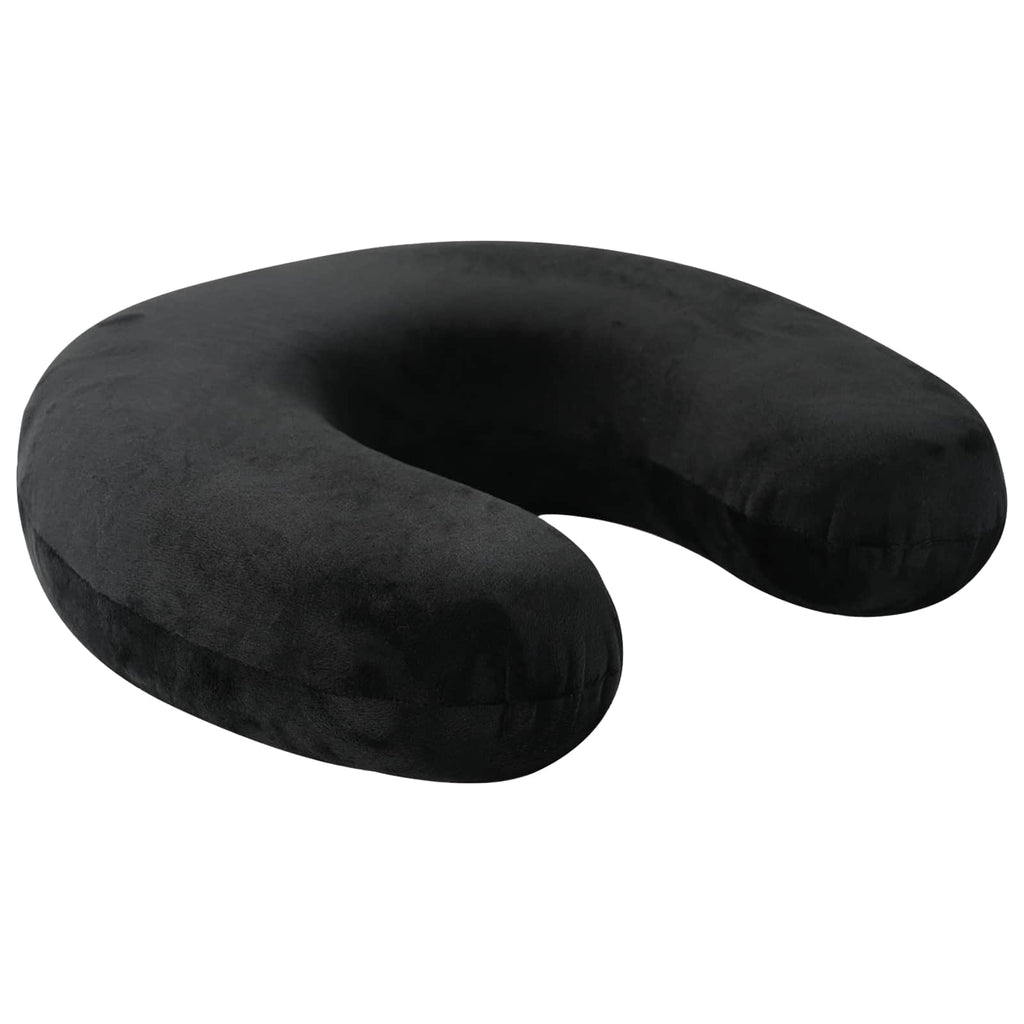 Vidaxl reiskussen voor de nek met kussen zwart 27 x 27 x 8 cm fluweel