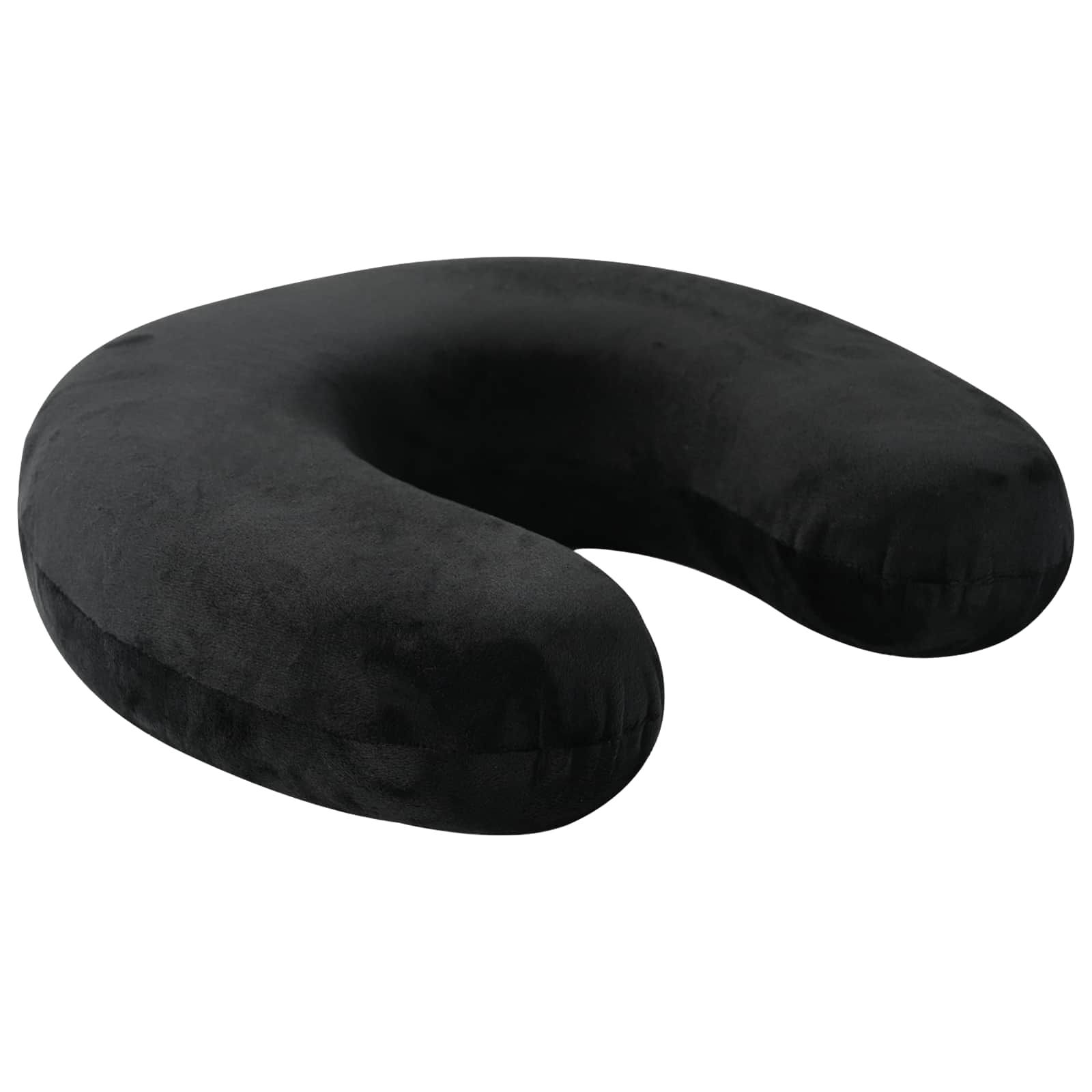 Vidaxl reiskussen voor de nek met kussen zwart 27 x 27 x 8 cm fluweel