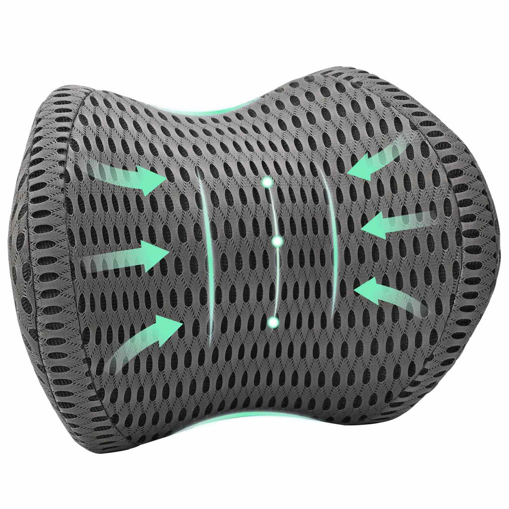 Vidaxl halskussen met kussen verstelbaar grijs 31 x 22 x 13 cm 4d mesh