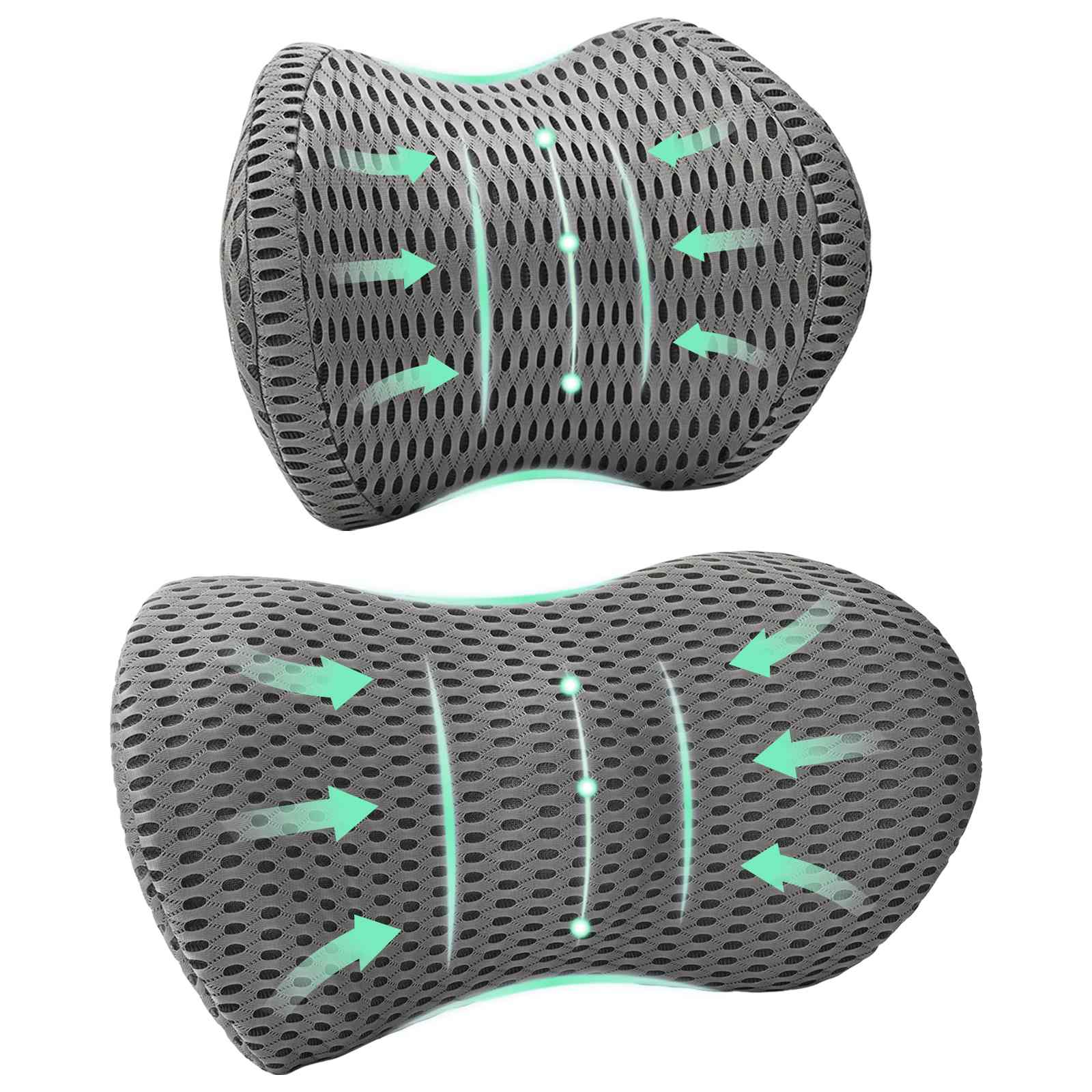 Vidaxl kussenset met kussen verstelbaar 2 pcs grijs 4d mesh