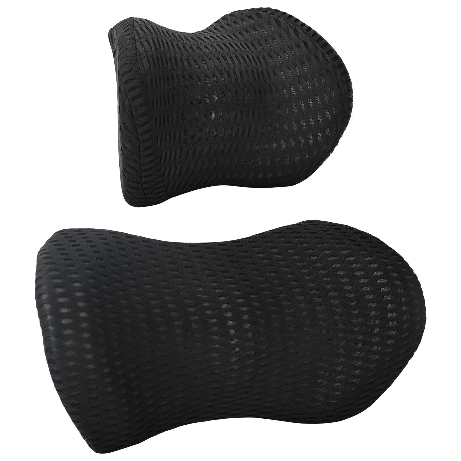 Vidaxl kussenset met kussen verstelbaar 2 pcs zwart 4d mesh