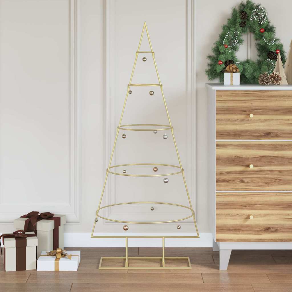 Vidaxl metalen kerstboom met standaard kuopio 125 cm staal goud