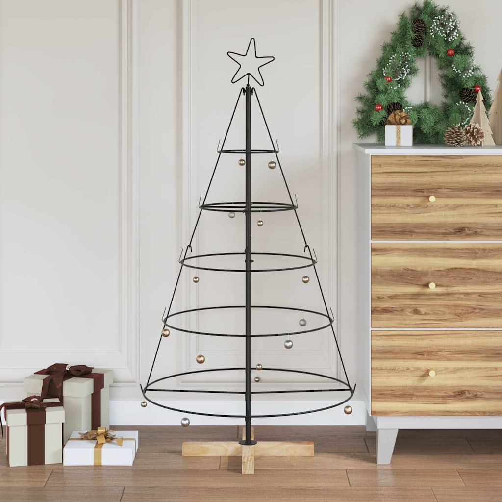 Vidaxl metalen kerstboom met standaard kuopio 125 cm staal zwart