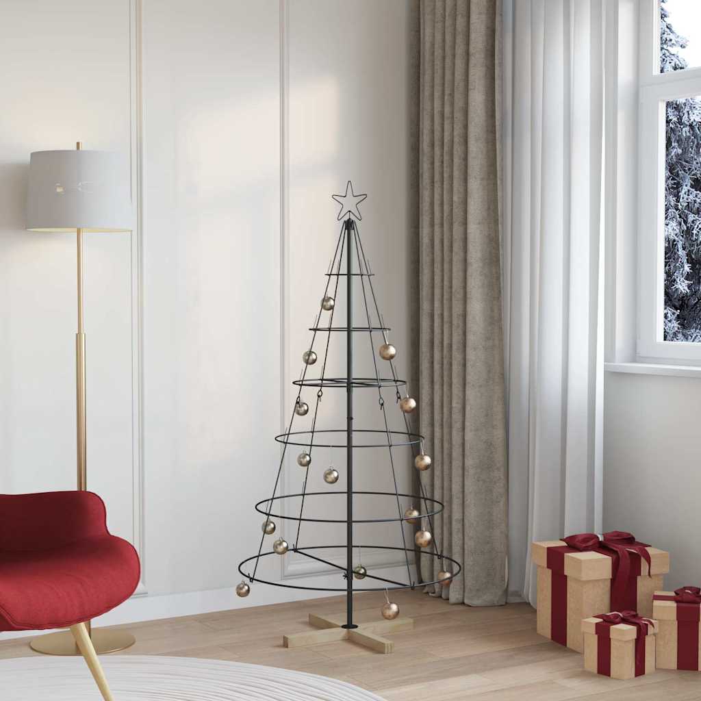 Vidaxl metalen kerstboom met standaard kuopio 150 cm staal zwart