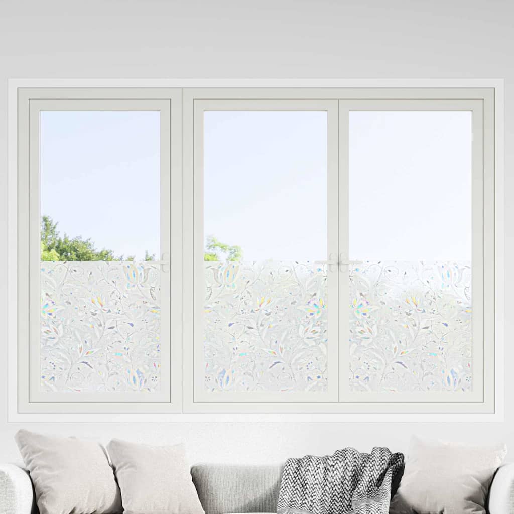 Vidaxl statistisch raamfoli bloemen patroon 90 x 500 cm pvc
