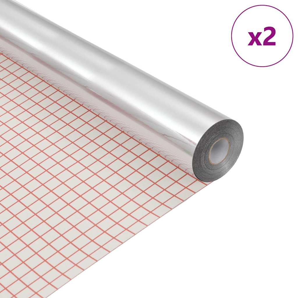 Vidaxl zelfklevende spiegel film 90 x 100 cm 2 pcs zilver pet