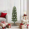 Vidaxl kunstkerstboom groen 120 cm pvc en staal en kunststof
