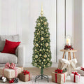 Vidaxl kunstkerstboom groen 150 cm pvc en staal en kunststof