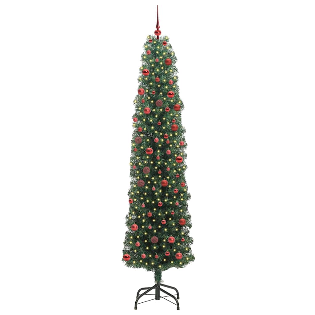 Vidaxl kunstkerstboom groen 210 cm pvc en staal en kunststof
