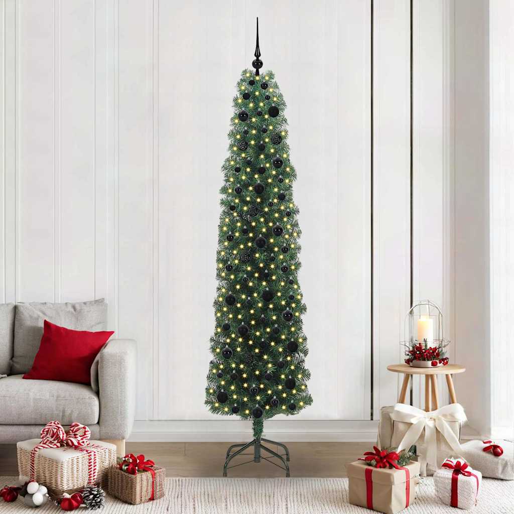 Vidaxl kunstkerstboom groen 210 cm pvc en staal en kunststof