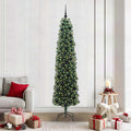 Vidaxl kunstkerstboom groen 210 cm pvc en staal en kunststof