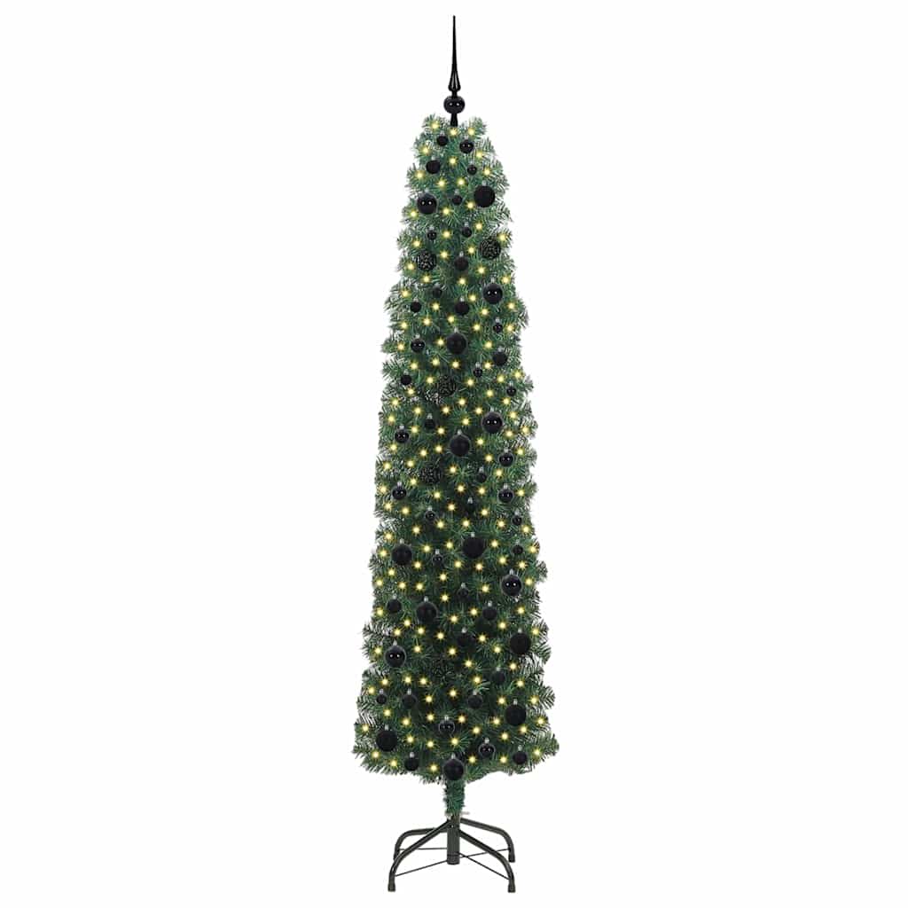 Vidaxl kunstkerstboom groen 210 cm pvc en staal en kunststof