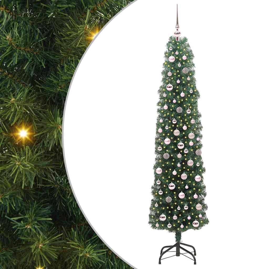 Vidaxl kunstkerstboom groen 210 cm pvc en staal en kunststof