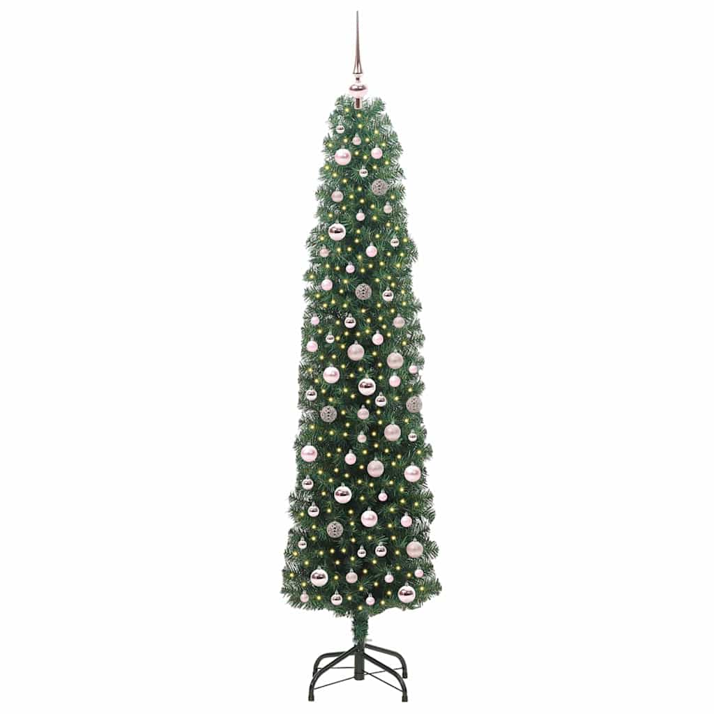 Vidaxl kunstkerstboom groen 210 cm pvc en staal en kunststof