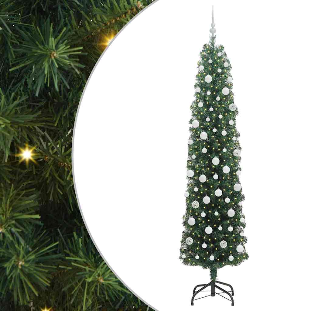 Vidaxl kunstkerstboom groen 210 cm pvc en staal en kunststof
