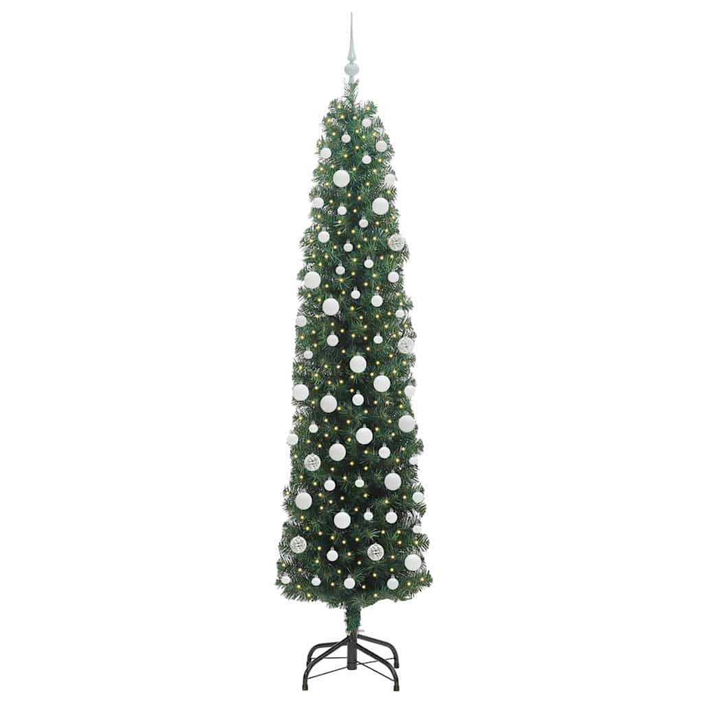 Vidaxl kunstkerstboom groen 210 cm pvc en staal en kunststof