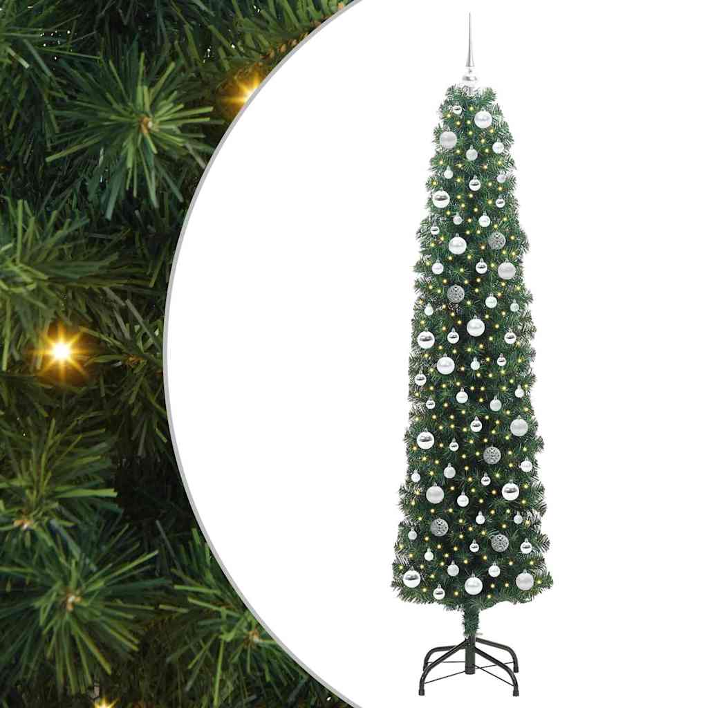 Vidaxl kunstkerstboom groen 210 cm pvc en staal en kunststof