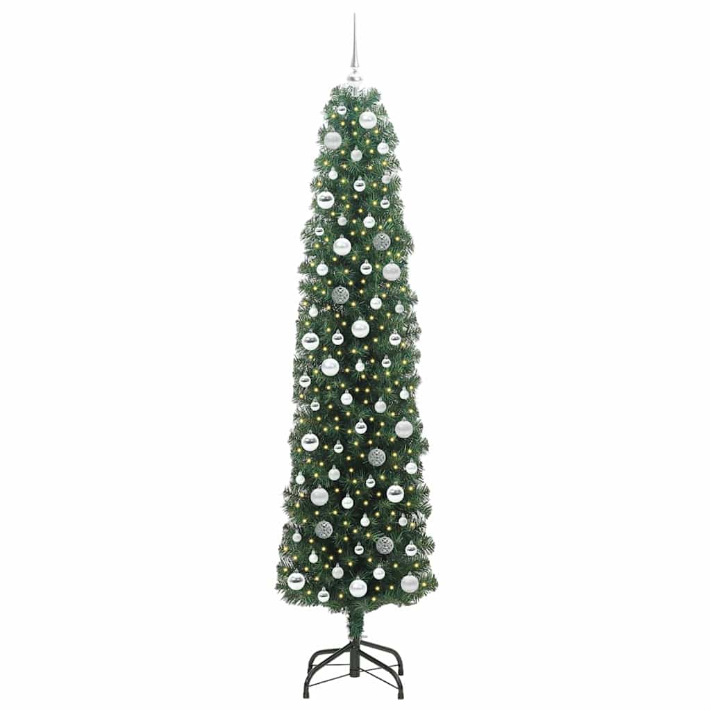 Vidaxl kunstkerstboom groen 210 cm pvc en staal en kunststof