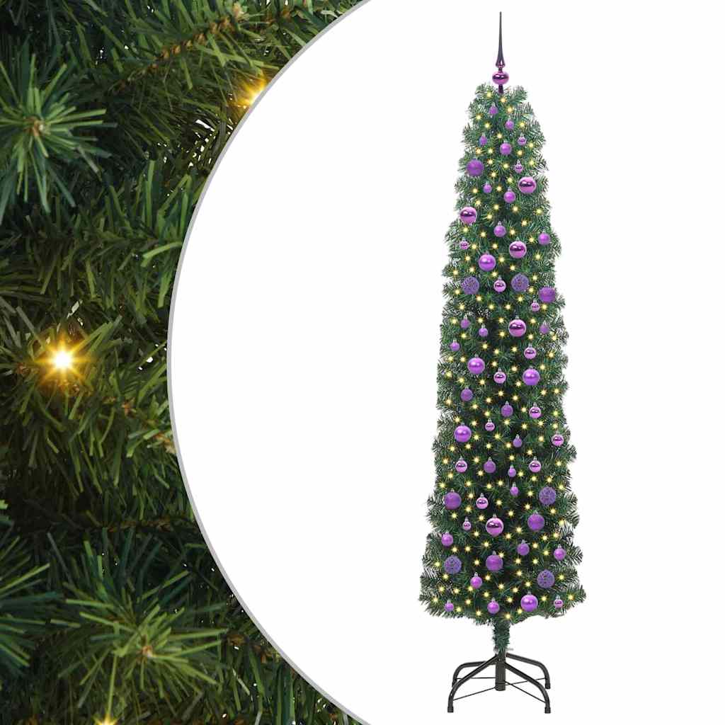 Vidaxl kunstkerstboom groen 210 cm pvc en staal en kunststof