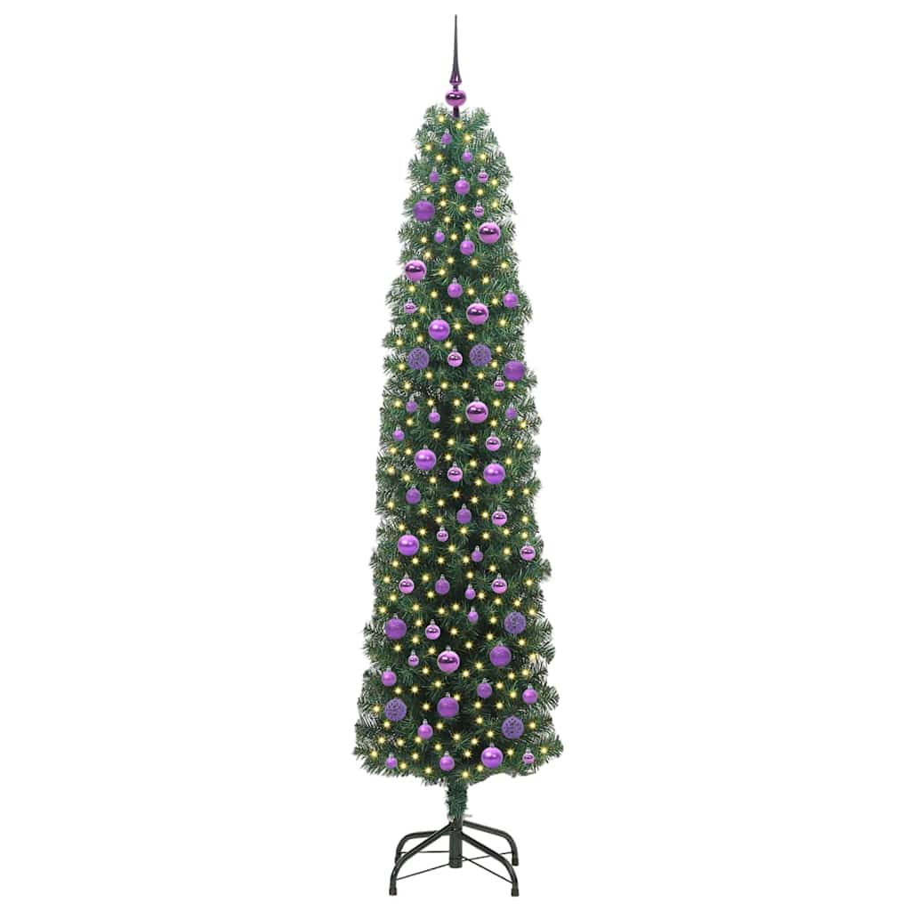 Vidaxl kunstkerstboom groen 210 cm pvc en staal en kunststof