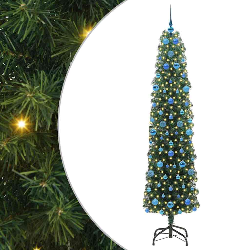 Vidaxl kunstkerstboom groen 210 cm pvc en staal en kunststof