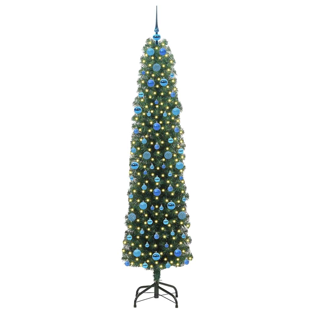 Vidaxl kunstkerstboom groen 210 cm pvc en staal en kunststof