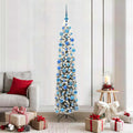 Vidaxl kunstkerstboom met led-verlichting groen en wit 180 cm