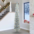 Vidaxl kunstkerstboom met led-verlichting groen en wit 270 cm