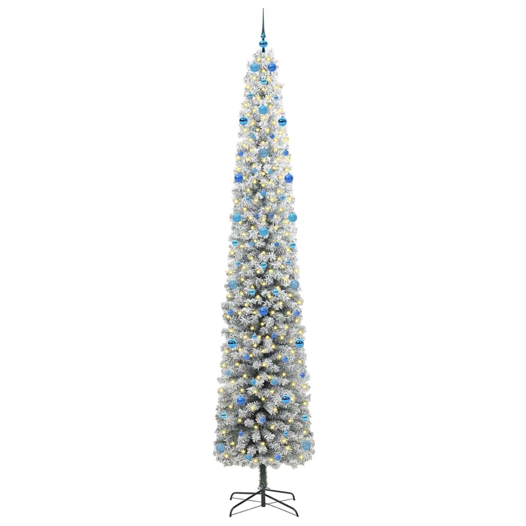 Vidaxl kunstkerstboom met led-verlichting groen en wit 300 cm