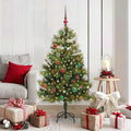 Vidaxl kunstmatige scharnier kerstboom met cones groen 150 cm