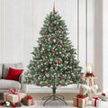 Vidaxl kunstkerstboom met 300 led groen 240 cm pvc en plastic en staal