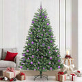 Vidaxl kunstmatige inklapbare kerstboom groen 240 cm pvc en metaal