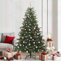 Vidaxl kunstkerstboom groen 210 cm pvc en metaal en plastic
