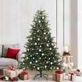 Vidaxl kunstkerstboom groen 210 cm pvc en metaal en plastic