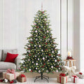 Vidaxl kunstkerstboom groen 240 cm pvc en metaal en plastic