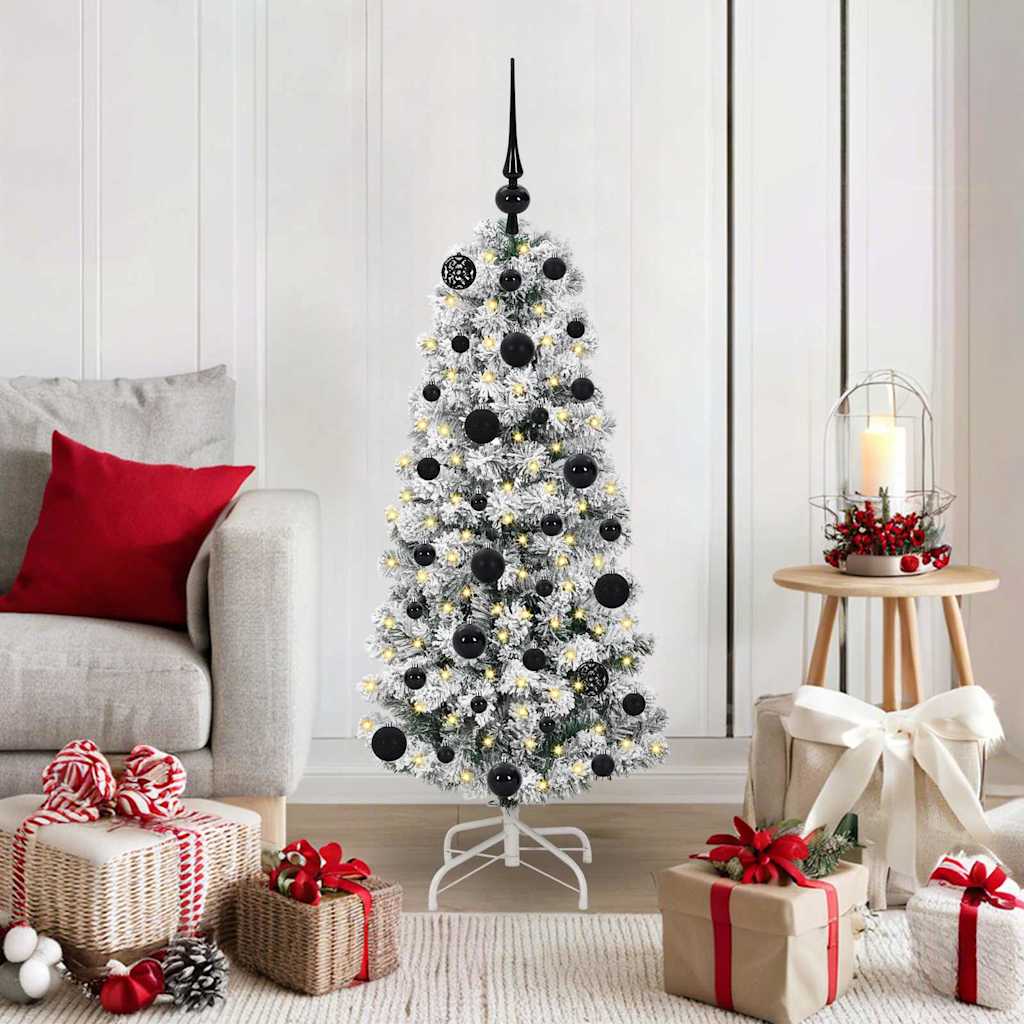 Vidaxl kunstmatige inklapbare kerstboom 150 led's groen en wit 120 cm