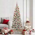 Vidaxl kunstmatige inklapbare kerstboom groen en wit 180 cm