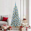 Vidaxl kunstmatige inklapbare kerstboom 300 led's groen en wit 180 cm