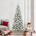 Vidaxl kunstmatige inklapbare kerstboom groen en wit 210 cm
