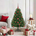 Vidaxl kunstkerstboom 120 cm 150 led's warmwit pvc en staal groen