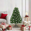 Vidaxl kunstkerstboom met piek en kerstbal 120 cm 150 led's warmwit