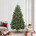 Vidaxl kunstkerstboom met 300 led groen 210 cm pvc en metaal
