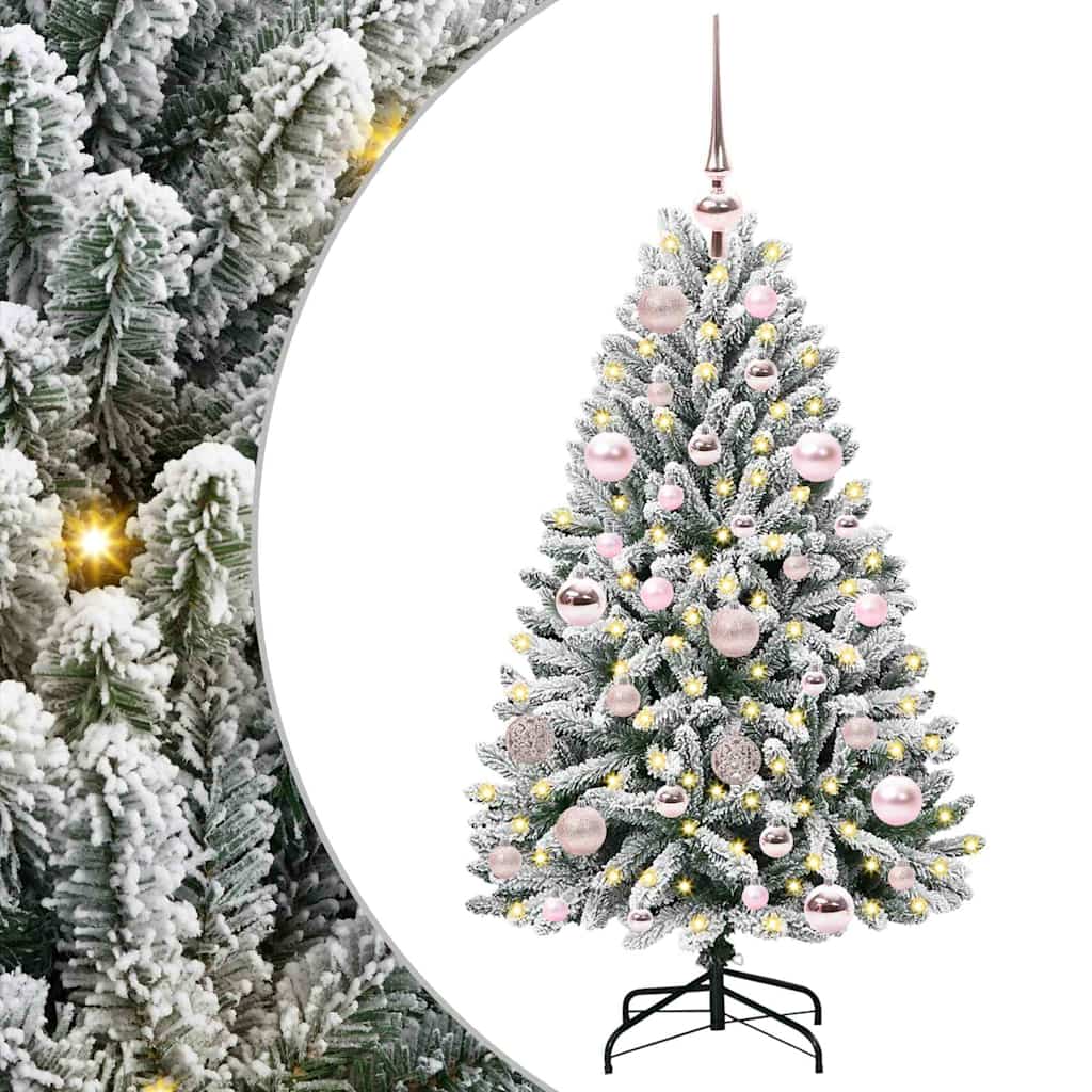 Vidaxl kunstkerstboom 120 cm 150 led's warmwit pvc en staal