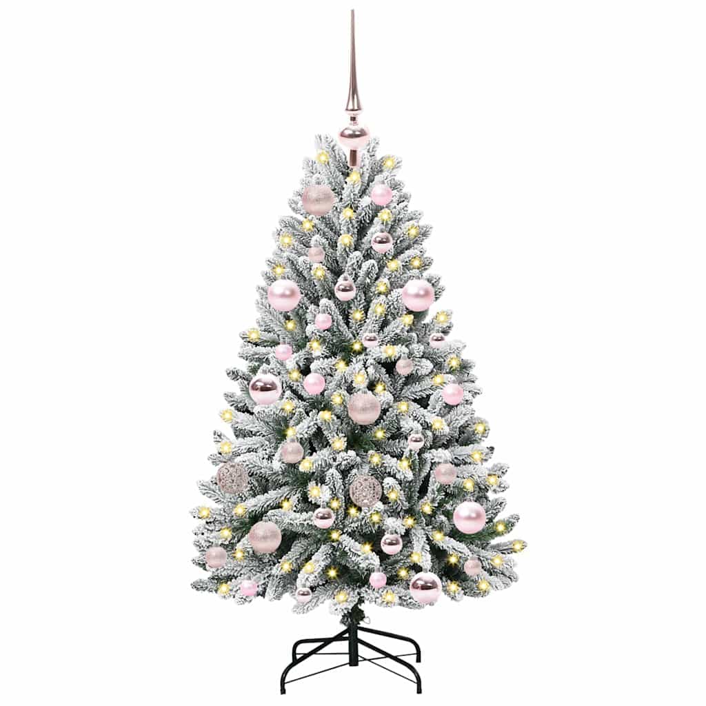 Vidaxl kunstkerstboom 120 cm 150 led's warmwit pvc en staal