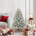 Vidaxl kunstkerstboom met 150 led groen en wit 120 cm pvc en metaal