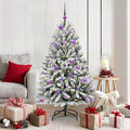 Vidaxl kunstkerstboom met 150 led groen en wit 150 cm pvc en metaal