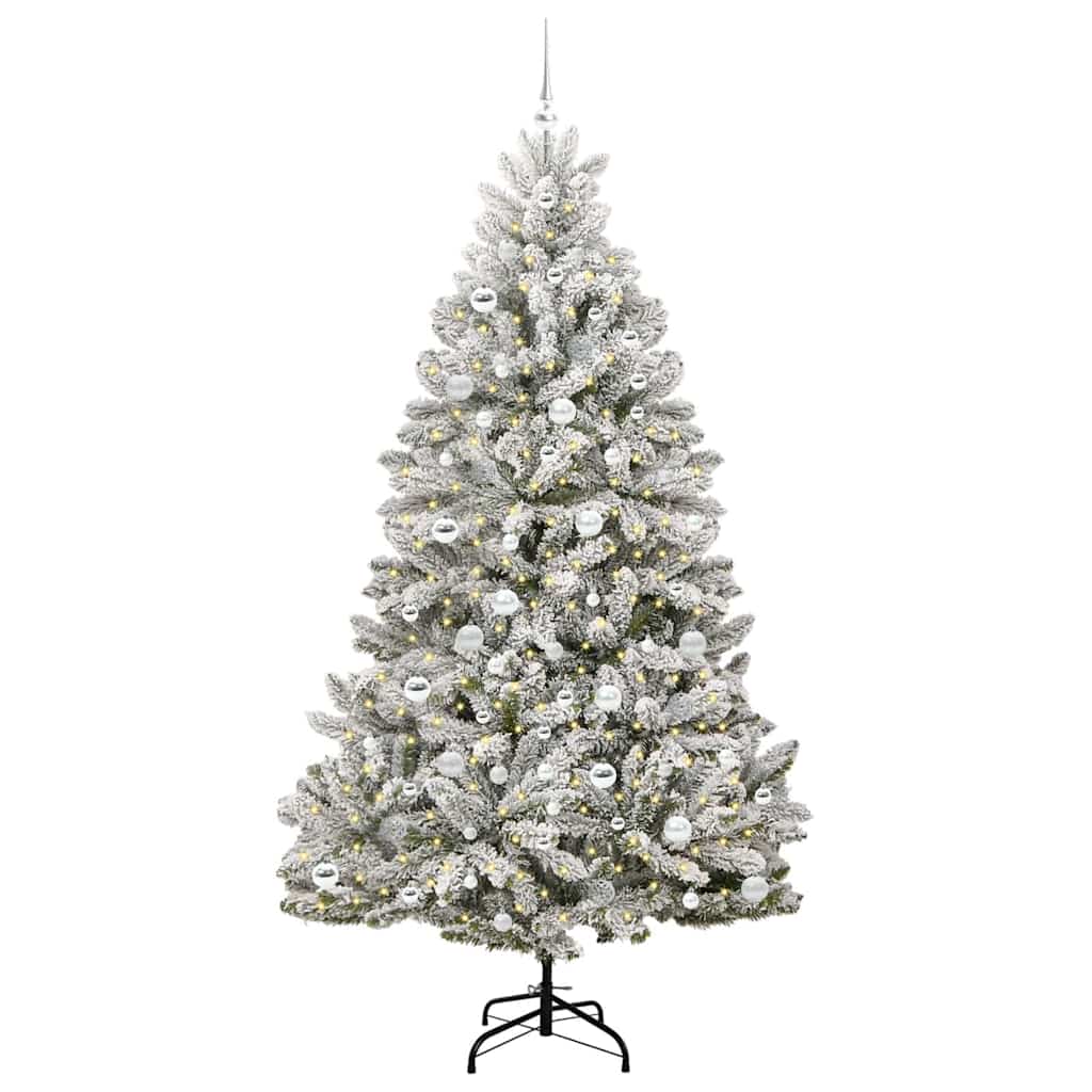 Vidaxl kunstkerstboom 210 cm 300 led's warmwit pvc en staal
