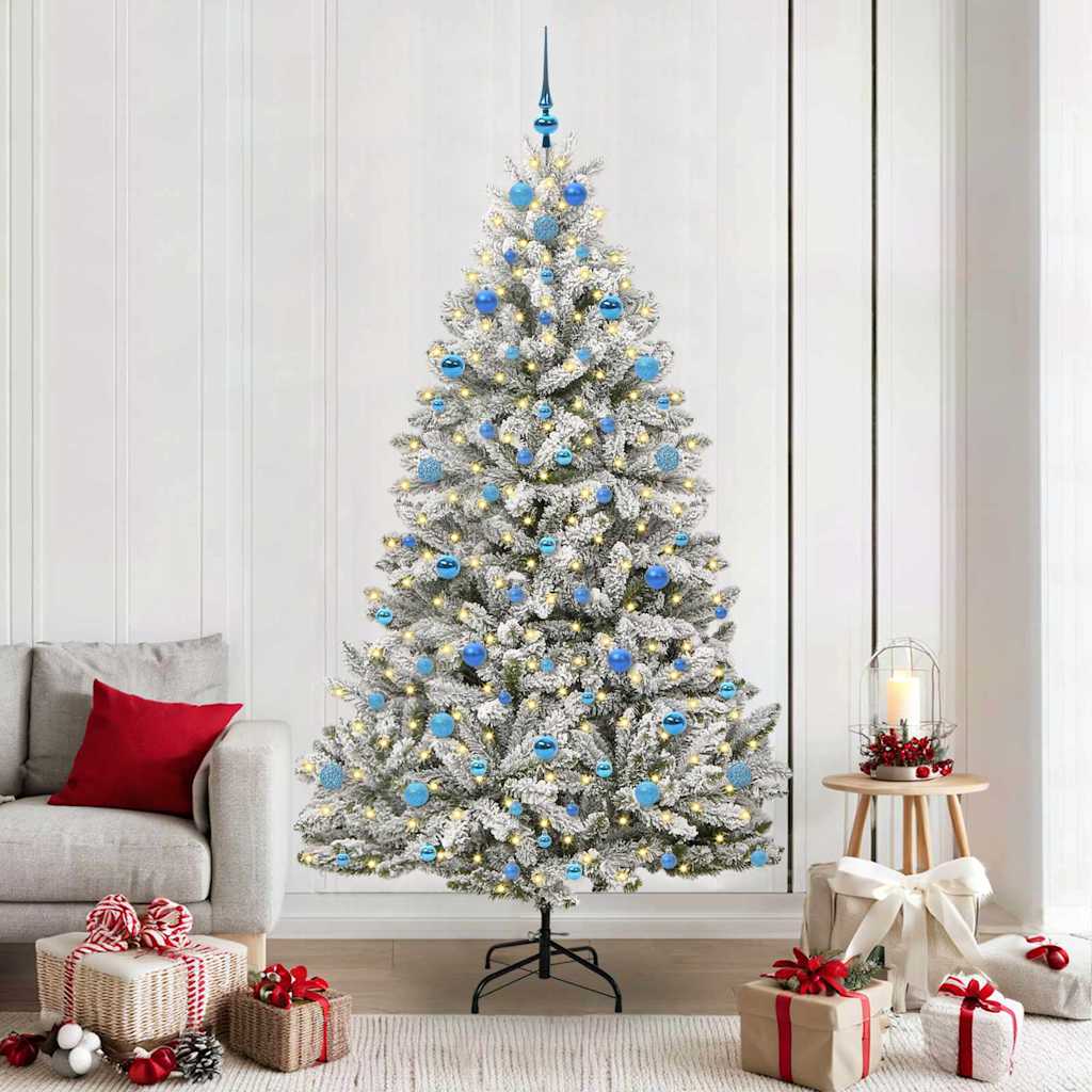 Vidaxl kunstkerstboom 210 cm 300 led's warmwit pvc en staal