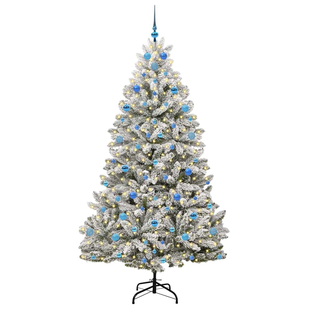 Vidaxl kunstkerstboom 210 cm 300 led's warmwit pvc en staal